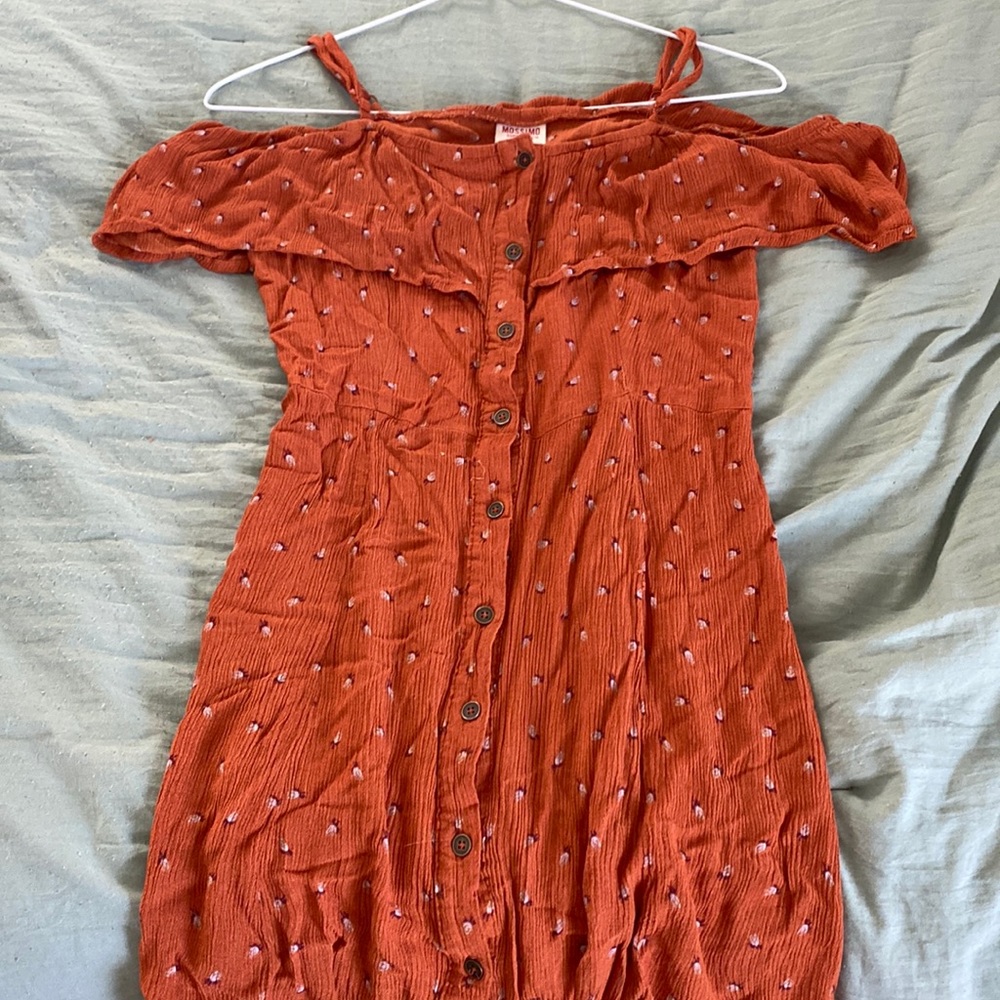 mossimo xs dress, orange with flowers